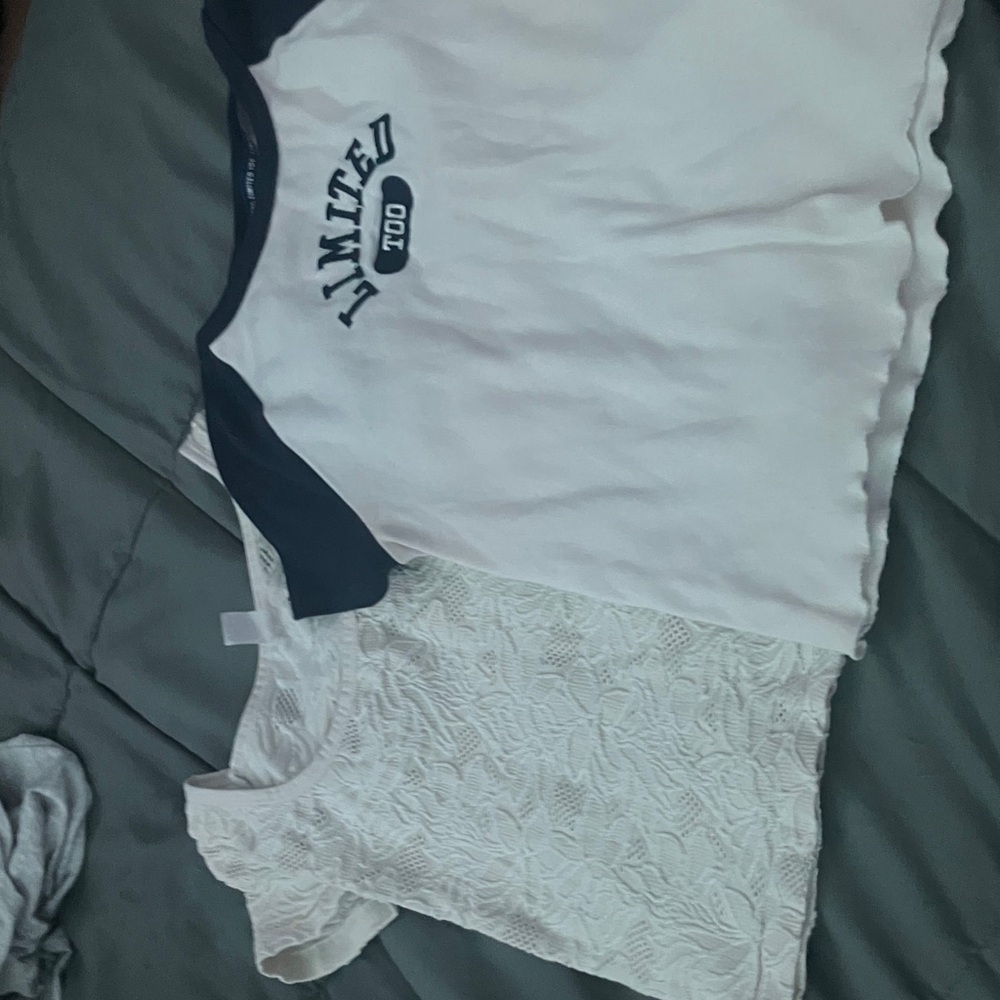White and Navy Graphic Tee